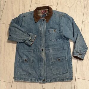 Vintage Denim&Co Blue Denim Jacket with Brown Collar